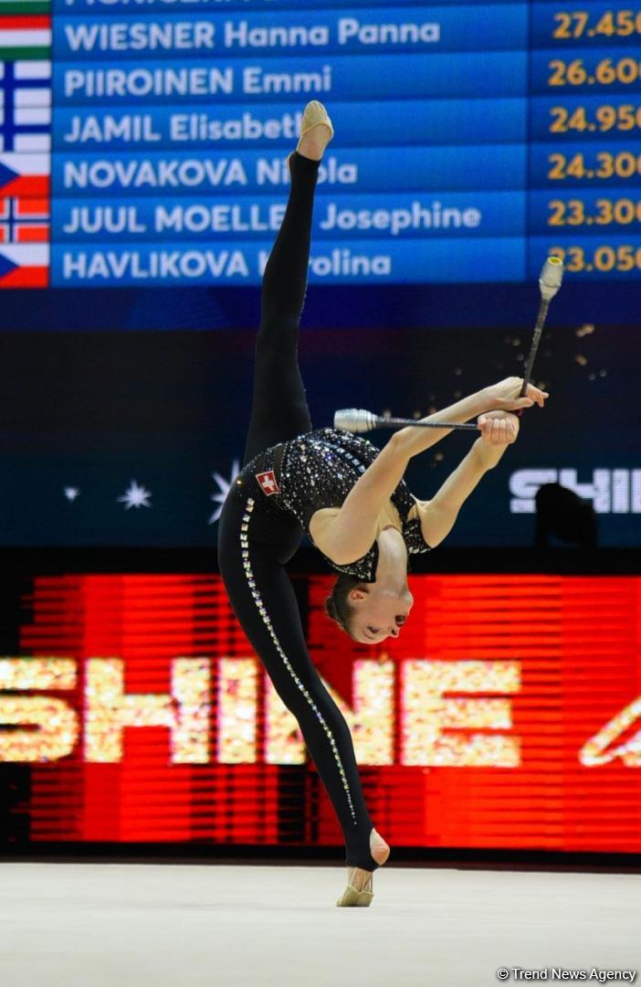 Bakıda bədii gimnastika üzrə 39-cu Avropa çempionatı yarışlarının üçüncü gününə start verilib (FOTO)