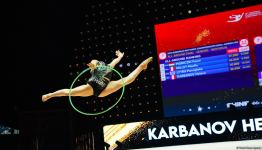 Bədii gimnastika üzrə Avropa çempionatının fərdi çoxnövçülük proqramı üzrə finalının ən gözəl anları (FOTO)