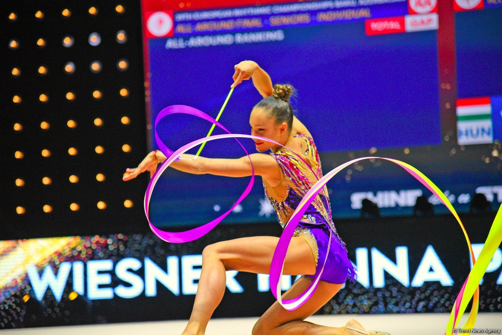 Bədii gimnastika üzrə Avropa çempionatının fərdi çoxnövçülük proqramı üzrə finalının ən gözəl anları (FOTO)