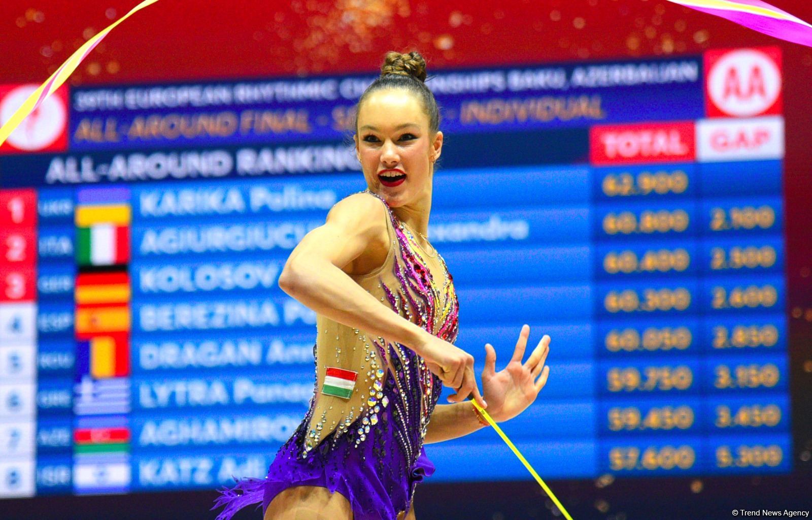 Bədii gimnastika üzrə Avropa çempionatının fərdi çoxnövçülük proqramı üzrə finalının ən gözəl anları (FOTO)