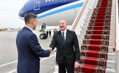 Prezident İlham Əliyev Rusiyaya işgüzar səfərə gəlib (FOTO/VİDEO)