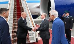 Prezident İlham Əliyev Rusiyaya işgüzar səfərə gəlib (FOTO/VİDEO)