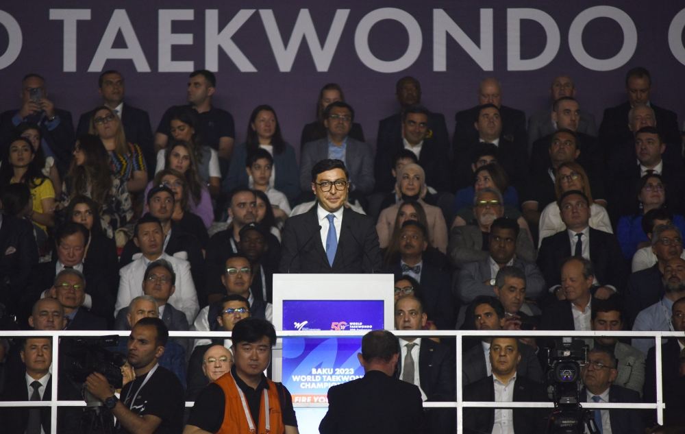 Prezident İlham Əliyev və Birinci xanım Mehriban Əliyeva Bakıda taekvondo üzrə 26-cı dünya çempionatının açılış mərasimində iştirak ediblər (YENİLƏNİB) (FOTO/VİDEO)