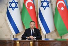 Azərbaycan və İsrail prezidentləri mətbuata bəyanatlarla çıxış ediblər (YENİLƏNİB)(FOTO)