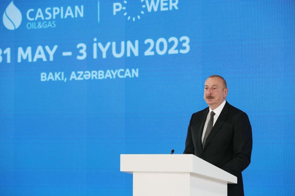 Prezident İlham Əliyev Bakı Enerji Həftəsi çərçivəsində 28-ci Beynəlxalq Xəzər Neft və Qaz Sərgisinin rəsmi açılış mərasimində iştirak edib (YENİLƏNİB 3) (FOTO/VİDEO)