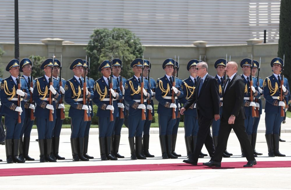Türkiyə Prezidenti Rəcəb Tayyib Ərdoğanın rəsmi qarşılanma mərasimi olub (YENİLƏNİB) (FOTO/VİDEO)
