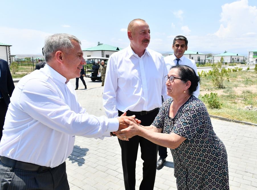 Prezident İlham Əliyev və Tatarıstanın Rəisi Rüstəm Minnixanov Zəngilan rayonunun Ağalı kəndində olublar (FOTO/VİDEO) (YENİLƏNİB)
