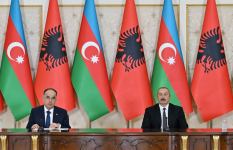 Azərbaycan və Albaniya prezidentləri mətbuata bəyanatlarla çıxış ediblər (FOTO/VİDEO) (YENİLƏNİB)