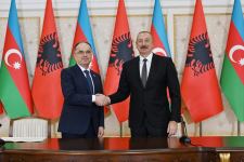 Azərbaycan və Albaniya prezidentləri mətbuata bəyanatlarla çıxış ediblər (FOTO/VİDEO) (YENİLƏNİB)