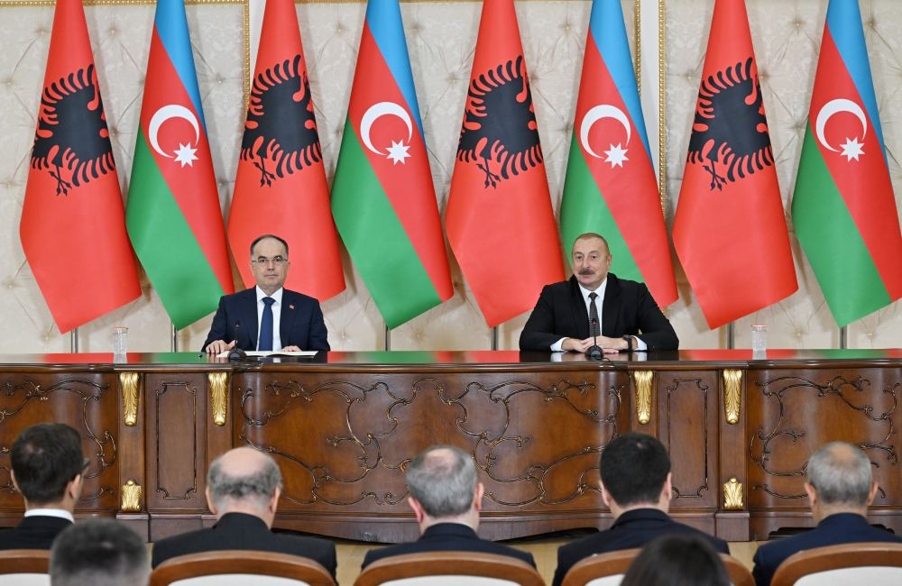 Azərbaycan və Albaniya prezidentləri mətbuata bəyanatlarla çıxış ediblər (FOTO/VİDEO) (YENİLƏNİB)