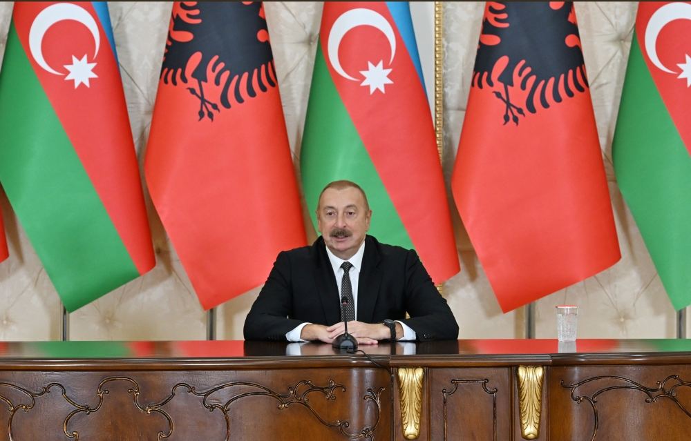 Azərbaycan və Albaniya prezidentləri mətbuata bəyanatlarla çıxış ediblər (FOTO/VİDEO) (YENİLƏNİB)