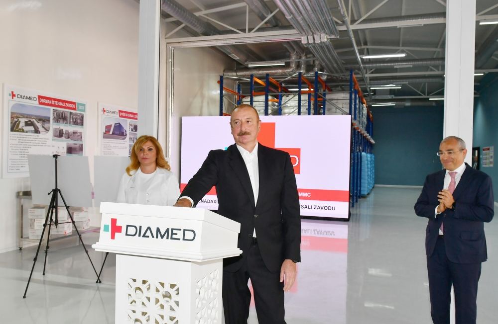 Prezident İlham Əliyev Bakıda “Diamed” dərman istehsalı zavodunun açılışında iştirak edib (FOTO/VİDEO)
