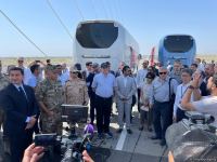 Diplomatik korpus üzvləri Xaçın çayı üzərində inşa olunan körpü ilə tanış olublar (FOTO)