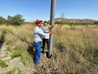 Ağdam-Xankəndi avtomobil yoluna elektirik xətti çəkilir (FOTO)
