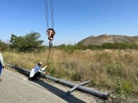 Ağdam-Xankəndi avtomobil yoluna elektirik xətti çəkilir (FOTO)