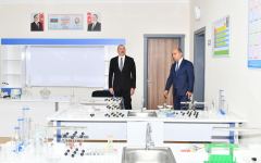 Prezident İlham Əliyev Xırdalan şəhər 11 nömrəli tam orta məktəbin yeni binasının açılışında iştirak edib (FOTO/VİDEO) (YENİLƏNİB)
