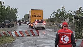 Ağdam-Xankəndi yolu AÇILDI - Humanitar yük Qarabağ ermənilərinə yola salındı (FOTO/VİDEO)