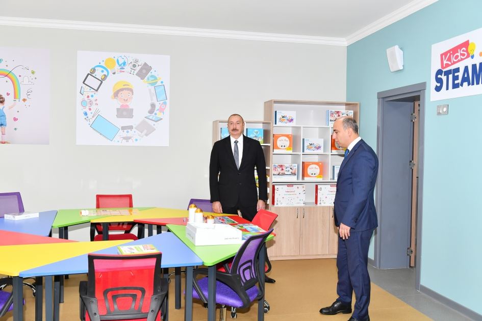 Prezident İlham Əliyev Xırdalan şəhər 11 nömrəli tam orta məktəbin yeni binasının açılışında iştirak edib (FOTO/VİDEO) (YENİLƏNİB)