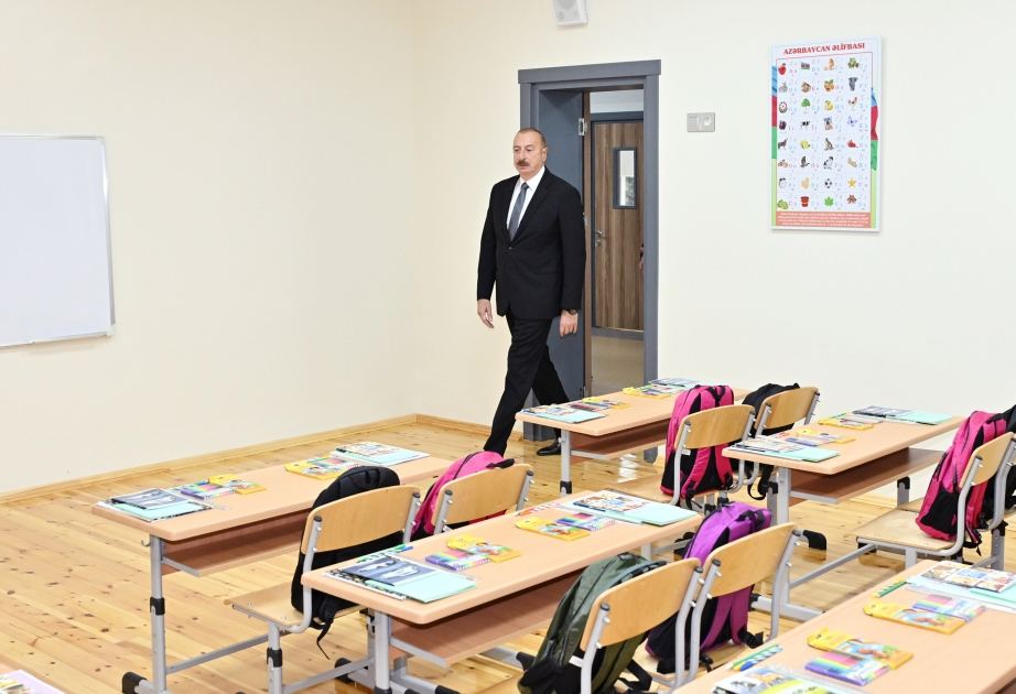 Prezident İlham Əliyev Xırdalan şəhər 11 nömrəli tam orta məktəbin yeni binasının açılışında iştirak edib (FOTO/VİDEO) (YENİLƏNİB)