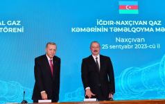 Prezident İlham Əliyev və Rəcəb Tayyib Ərdoğan İğdır-Naxçıvan qaz kəmərinin təməlqoyma mərasimində iştirak ediblər (YENİLƏNİB)  (FOTO/VİDEO)