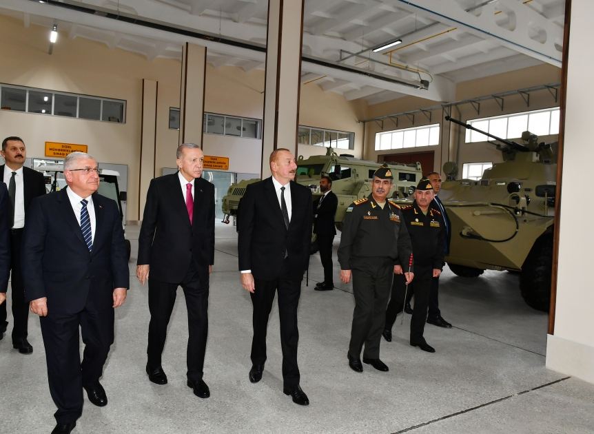 Azərbaycan və Türkiyə prezidentləri Naxçıvan Bərpa-istehsalat hərbi kompleksinin açılışında iştirak ediblər (YENİLƏNİB) (FOTO)