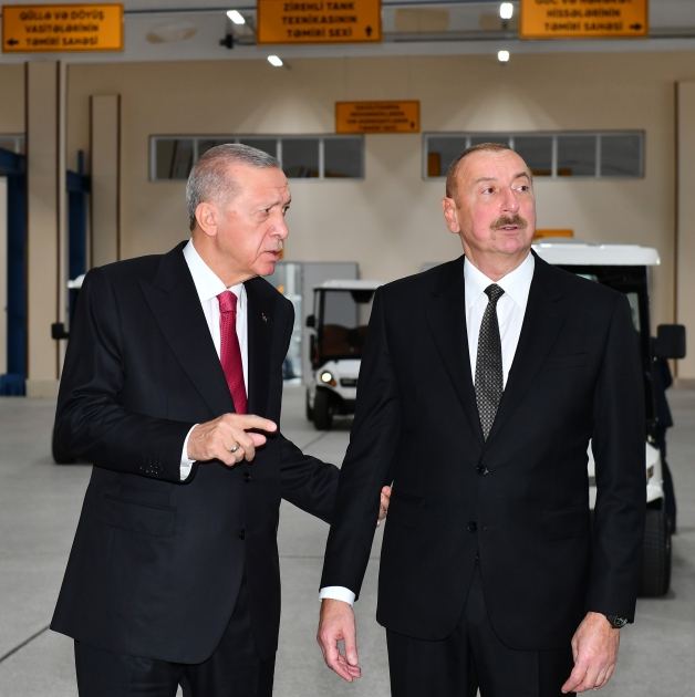 Azərbaycan və Türkiyə prezidentləri Naxçıvan Bərpa-istehsalat hərbi kompleksinin açılışında iştirak ediblər (YENİLƏNİB) (FOTO)