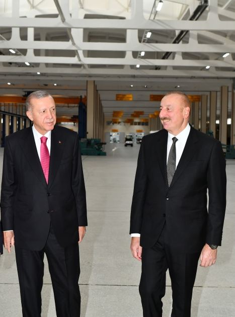 Azərbaycan və Türkiyə prezidentləri Naxçıvan Bərpa-istehsalat hərbi kompleksinin açılışında iştirak ediblər (YENİLƏNİB) (FOTO)