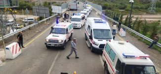 Gorusdan Xankəndi istiqamətinə BQXK-nin müşayiəti ilə təcili yardım avtomobilləri keçib (FOTO)