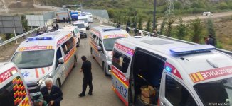Gorusdan Xankəndi istiqamətinə BQXK-nin müşayiəti ilə təcili yardım avtomobilləri keçib (FOTO)