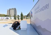 Prezident İlham Əliyev və birinci xanım Mehriban Əliyeva Bakıda inşası davam etdirilən Zəfər parkında olublar (FOTO/VİDEO) (YENİLƏNİB)