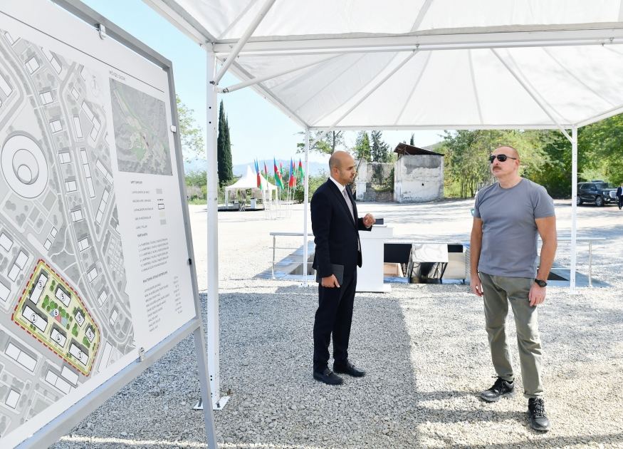 Prezident İlham Əliyev Zəngilan şəhərində 4-cü yaşayış kompleksinin təməlqoyma mərasimində iştirak edib (FOTO/VİDEO) (YENİLƏNİB)