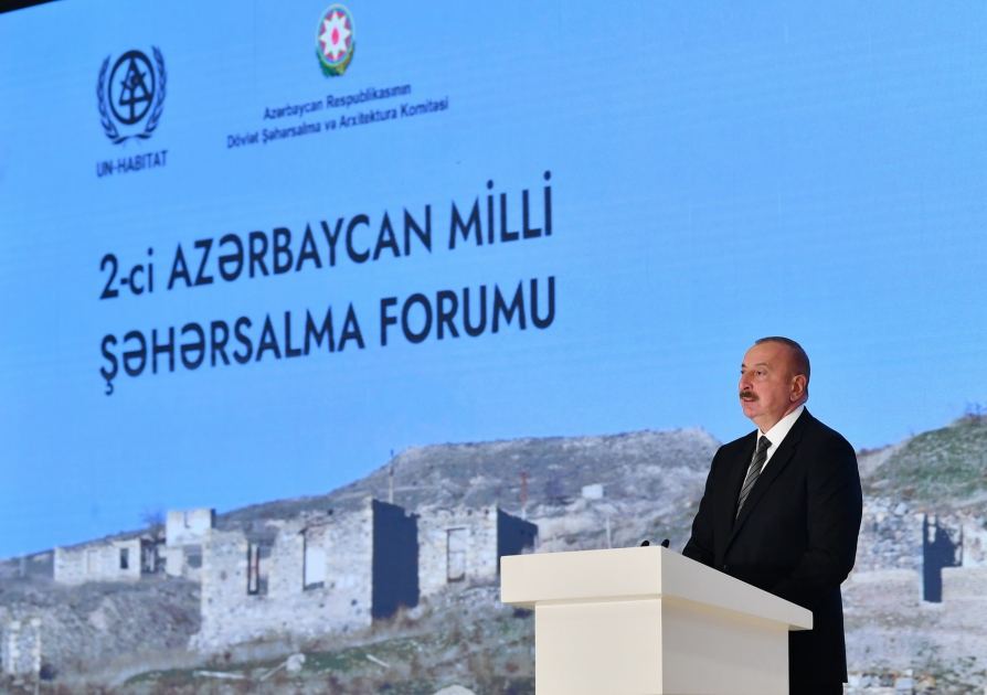 Prezident İlham Əliyev Zəngilanda 2-ci Azərbaycan Milli Şəhərsalma Forumunda çıxış edib (FOTO) (YENİLƏNİB)