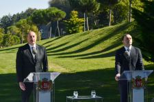 Prezident İlham Əliyev və Gürcüstanın Baş naziri mətbuata bəyanatlarla çıxış ediblər (FOTO/VİDEO) (YENİLƏNİB)