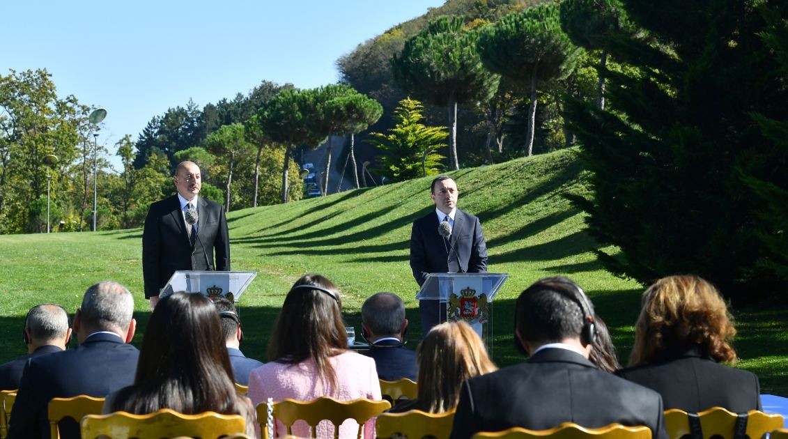 Prezident İlham Əliyev və Gürcüstanın Baş naziri mətbuata bəyanatlarla çıxış ediblər (FOTO/VİDEO) (YENİLƏNİB)