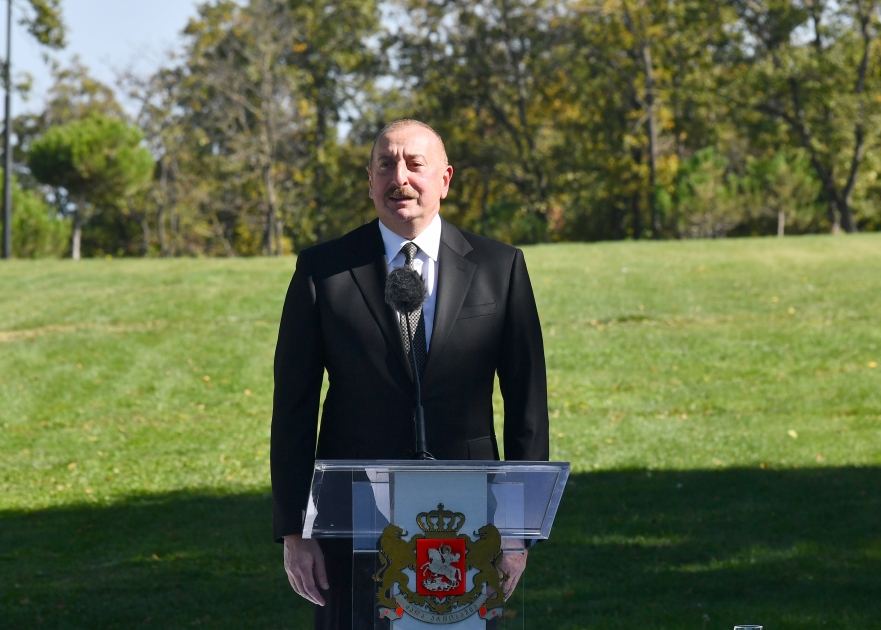 Prezident İlham Əliyev və Gürcüstanın Baş naziri mətbuata bəyanatlarla çıxış ediblər (FOTO/VİDEO) (YENİLƏNİB)