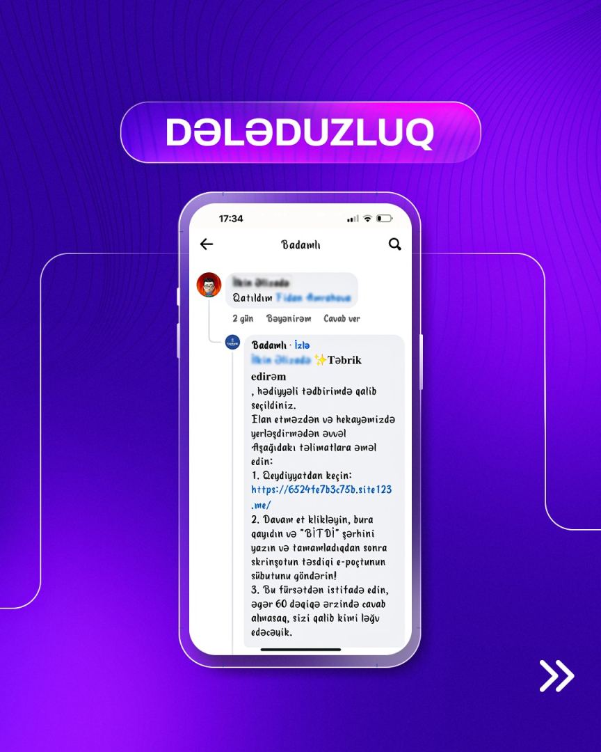 “Facebook”da “Badamlı” şirkəti adından saxta kampaniya həyata keçirilir - XƏBƏRDARLIQ