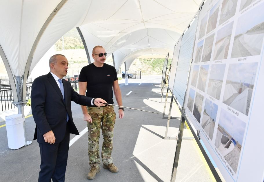 Prezident İlham Əliyev Tərtər rayonunda Suqovuşan su anbarının təmir-bərpadan sonra istifadəyə verilməsi mərasimində iştirak edib (FOTO/VİDEO) (YENİLƏNİB)