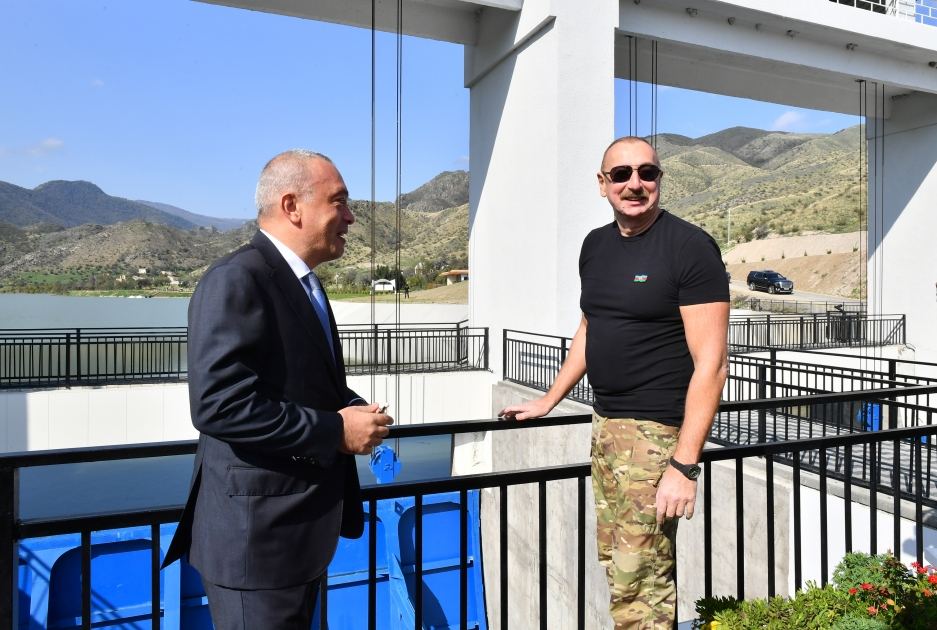 Prezident İlham Əliyev Tərtər rayonunda Suqovuşan su anbarının təmir-bərpadan sonra istifadəyə verilməsi mərasimində iştirak edib (FOTO/VİDEO) (YENİLƏNİB)
