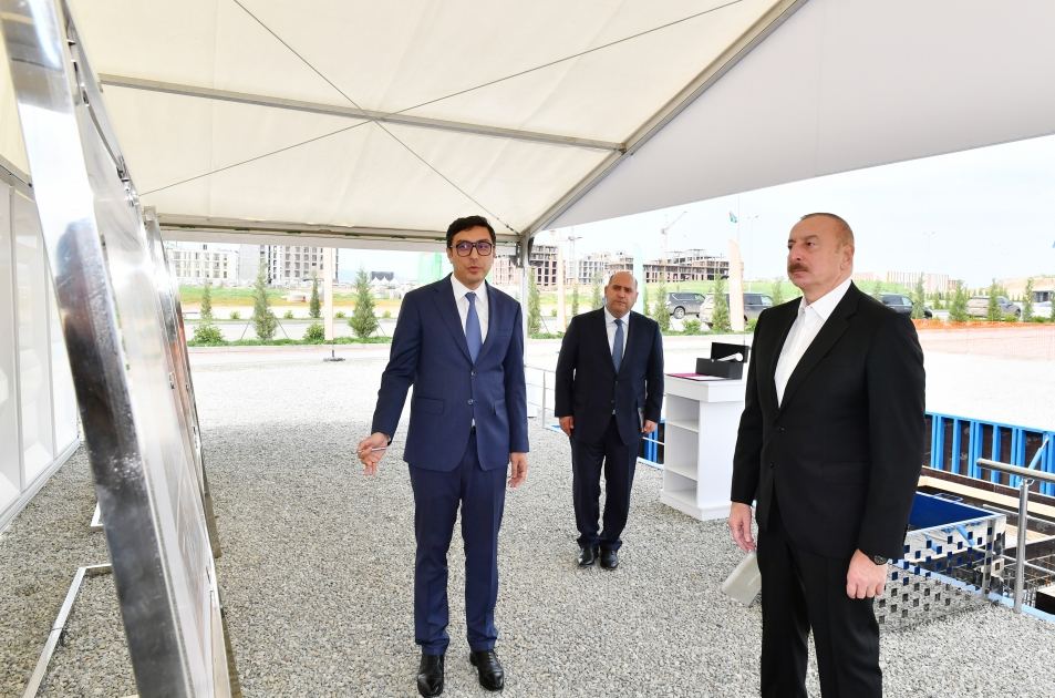Prezident İlham Əliyev Füzuli şəhərində idman kompleksinin təməlini qoyub (FOTO) (YENİLƏNİB)