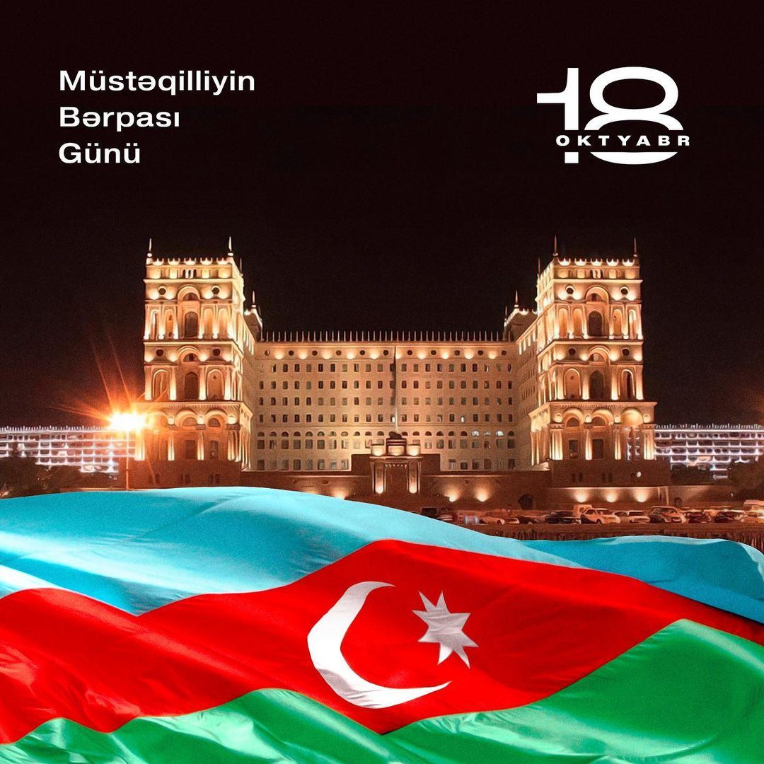 Birinci vitse-prezident Mehriban Əliyeva Müstəqilliyin Bərpası Günü ilə bağlı paylaşım edib (FOTO)