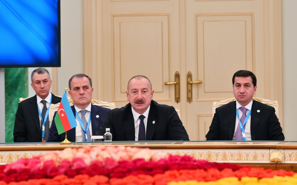 Prezident İlham Əliyev: TDT-yə üzv ölkələr arasında təhlükəsizlik, müdafiə, müdafiə sənayesi kimi sahələrdə əməkdaşlıq daha da artmalıdır