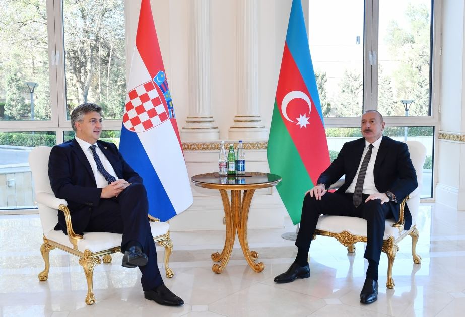 Prezident İlham Əliyevin Xorvatiyanın Baş naziri Andrey Plenkoviç ilə görüşü olub (YENİLƏNİB) (FOTO)