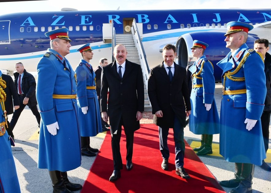 Prezident İlham Əliyev Serbiyaya işgüzar səfərə gəlib (FOTO/VİDEO)
