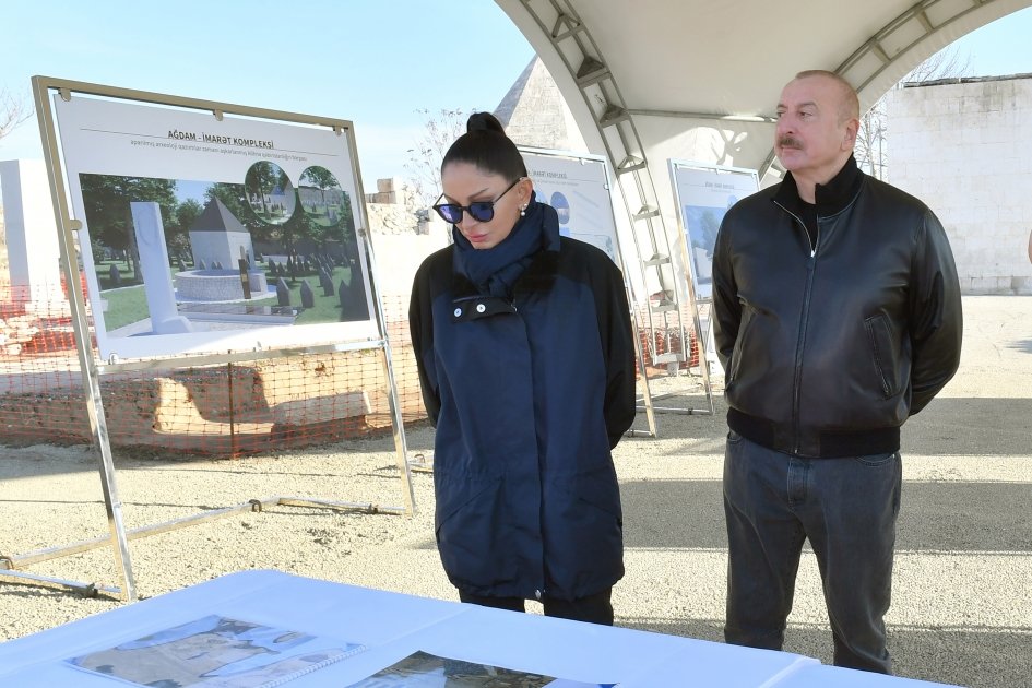 Prezident İlham Əliyev və Birinci xanım Mehriban Əliyeva Ağdamda “İmarət” Kompleksində aparılan bərpa işləri ilə tanış olublar (FOTO/VIDEO)