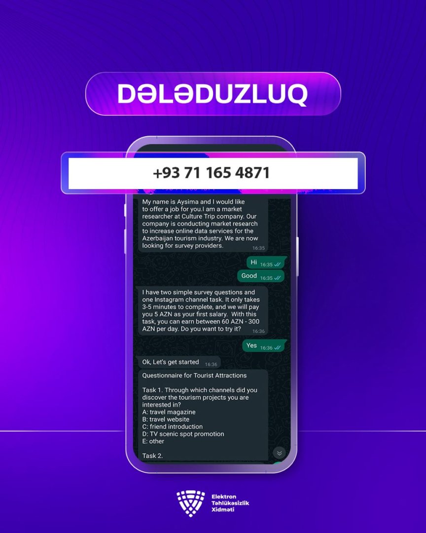 Elektron Təhlükəsizlik Xidmətindən kiberdələduzlarla bağlı XƏBƏRDARLIQ