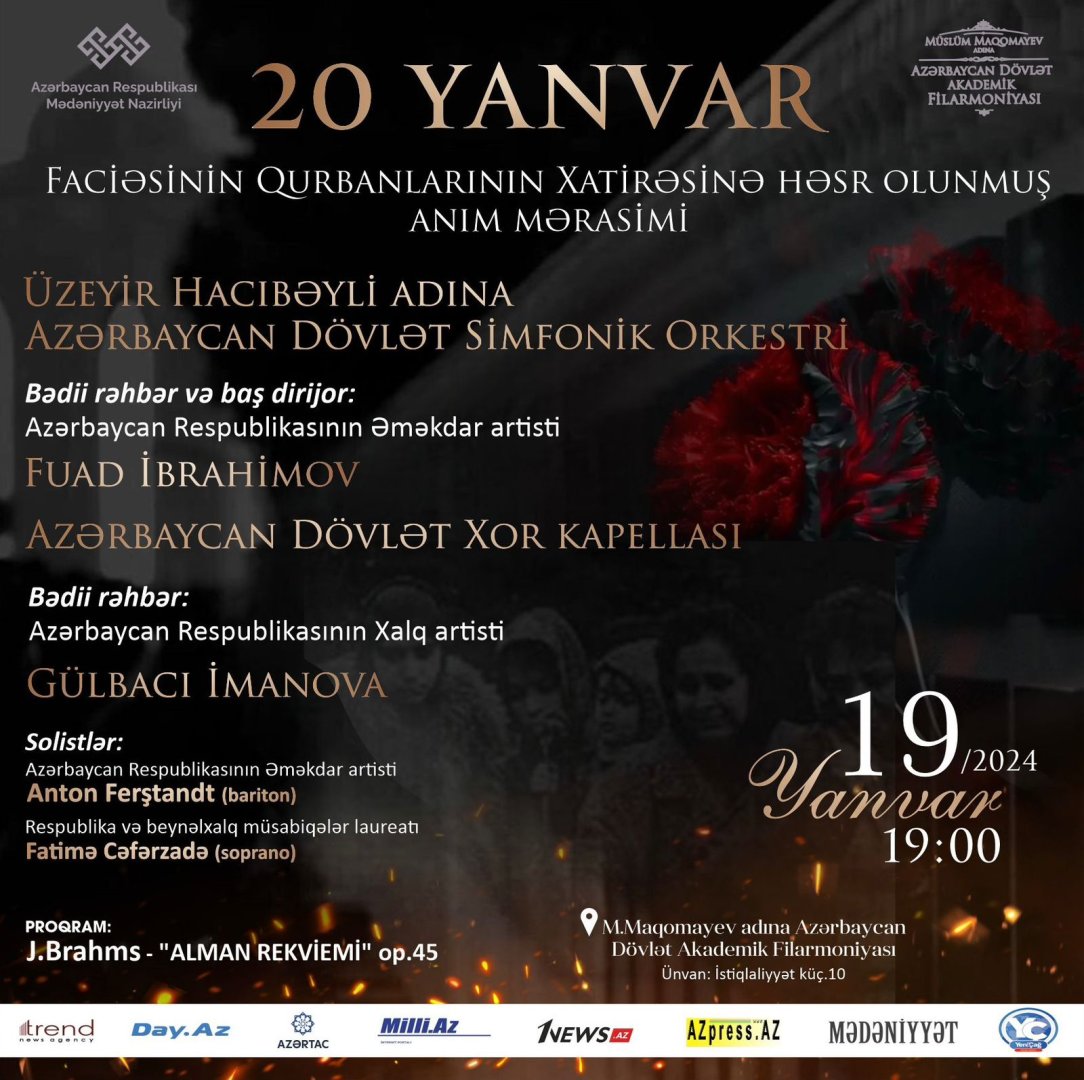 Filarmoniyada 20 Yanvar faciəsinin qurbanlarının xatirəsinə həsr olunmuş anım mərasimi baş tutub (FOTO)