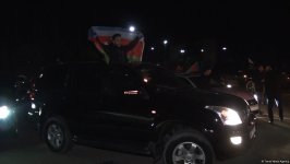Ağdam sakinləri Prezident İlham Əliyevin qələbəsini qeyd edir (FOTO/VİDEO)