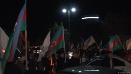 Ağdam sakinləri Prezident İlham Əliyevin qələbəsini qeyd edir (FOTO/VİDEO)