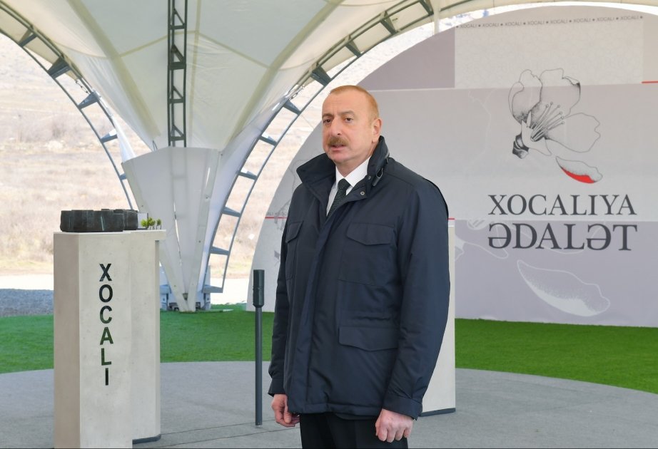 Prezident İlham Əliyev: Bu gün Xocalıda olmağımız tarixi ədalətin tam bərpası deməkdir