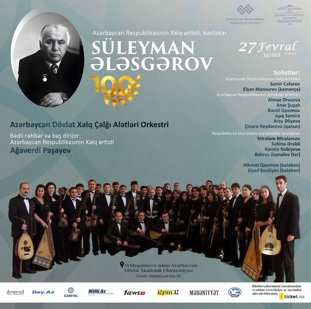 Filarmoniyada Süleyman Ələsgərovun 100 illiyinə həsr olunmuş konsert keçirilib (FOTO)
